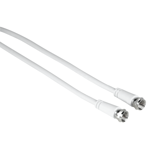 Hama SAT-Anschlusskabel, F-Stecker - F-Stecker, 1,5 m, 75 dB, Weiß